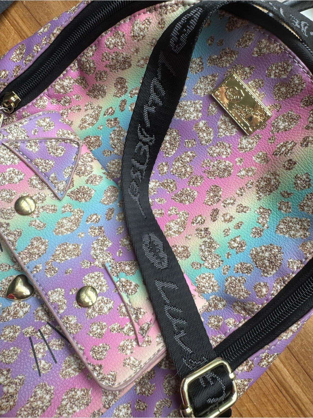 Betsey Johnson Cat Kitten Rainbow Backpack - Picture 4 of 10